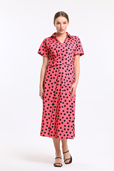 FEVER Puan Desenli Bağlamalı Elbise