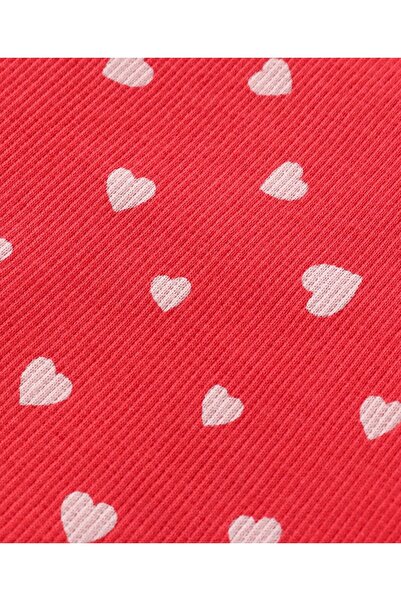 Babyhug Babyhug - Cotton Knit Full Sleeves Turtleneck Top Heart Print - Red