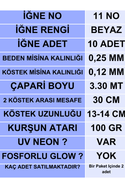 ea genset Çapari İstavrit Çaparisi 25x12 Beden Kıyı Uv Neon Pembe Sim, 11 No Beyaz 10 İğneli Çapari 2li Paket
