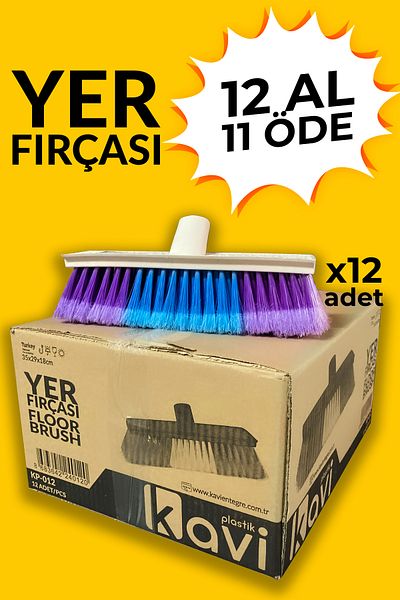 Kavi Entegre Plastik Soft Floor Carpet Washing Brush - Set of 12, Buy 11 Get 12