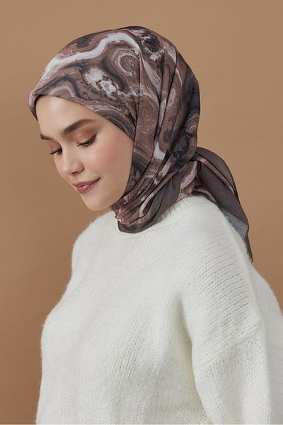 Modakaşmir 110 cm Marble Pattern Bamboo Scarf