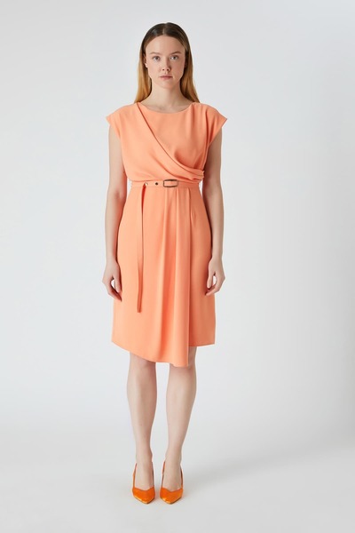 FEVER Kemerli Düşük Kol Elbise