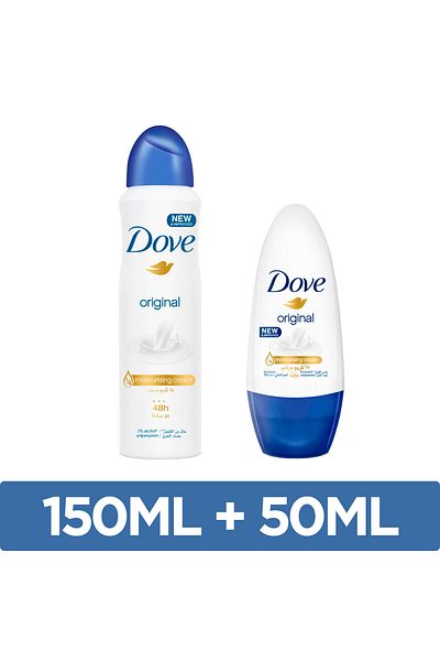 Dove Women Antiperspirant Deodorant Spray Original 150ml +Deodorant Roll-on 50ml