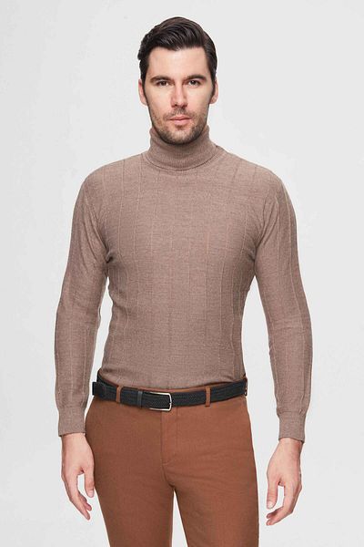 D'S Damat Обикновен пуловер от вълна Groom Mink Rib