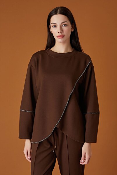 FEVER Taşlı şeritli örme bluz