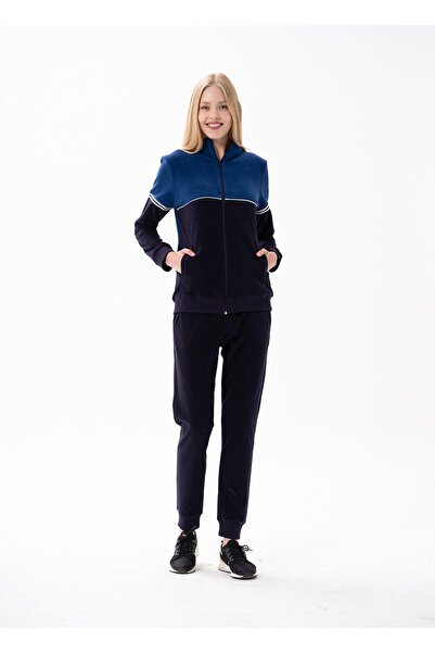 Jiber Kadın Lacivert Fermuarlı Polar Takımı 10172