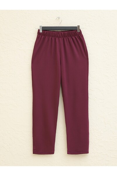 Modamorfo Crew Neck Slit Corded Fabric Set - Plum