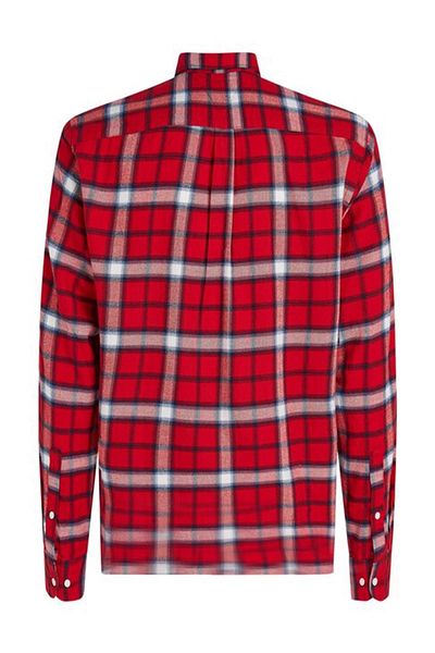 Tommy Hilfiger Brushed Shadow Check Rf Shirt Men's Red Shirt Mw0Mw368420Qk