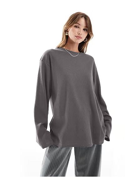 Hiccup Φούτερ με υφή Crew Neck Oversize