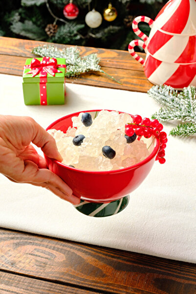 Karaca New Year Yılbaşı Candy Stripe Kase 15 Cm