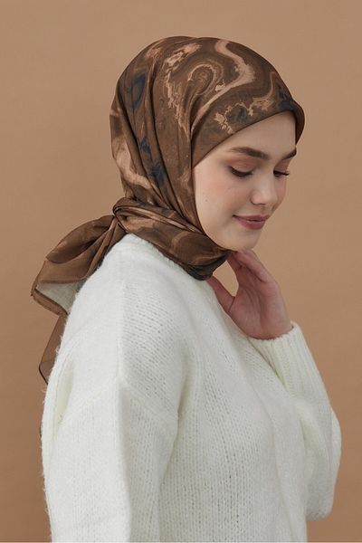 Modakaşmir 110 cm Marble Pattern Bamboo Scarf