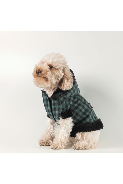 Patipatron Premium Lumberjack Hooded Dog Coat - Winter Thick Fabric