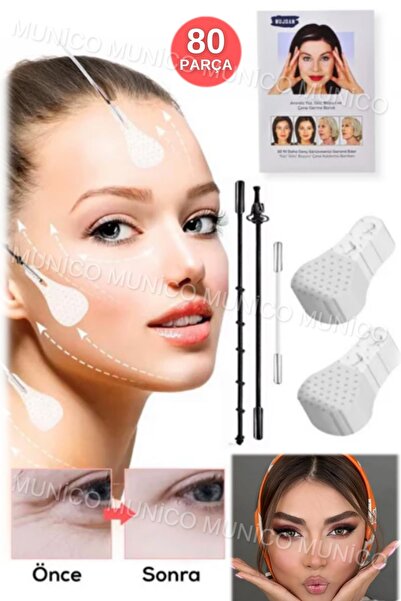 Munico 80 Adet Yüz Çene Alın Gençleştirici Neck And Eye Lift Yapıştırıcı Bant...