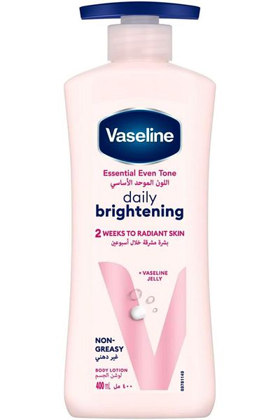 Vaseline لوشن الجسم الأساسي، تفتيح البشرة بشكل يومي، لمدة أسبوعين للحصول على بشرة مشرقة ومتوهجة، 400 مل