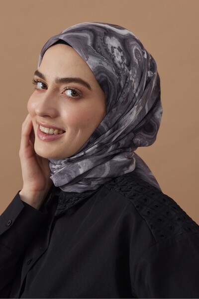 Modakaşmir 110 Cm Mermer Desen Bambu Eşarp