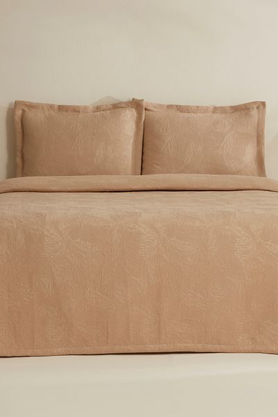 Karaca Home Beige Double Bedspread Set Olivia