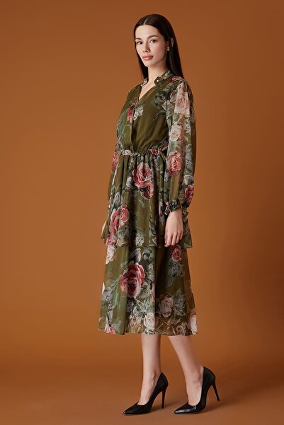 FEVER Çiçek desenli şifon elbise