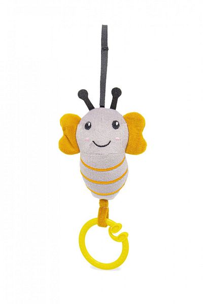 Babyjem Jucarie cu vibratii pentru bebelusi BabyJem, Albinuta din plus, 6 luni+ (Culoare: Gri)