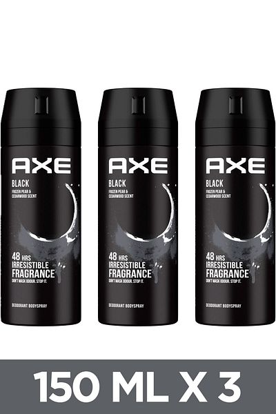 Axe Black Deodorant Body Spray 150ml X3