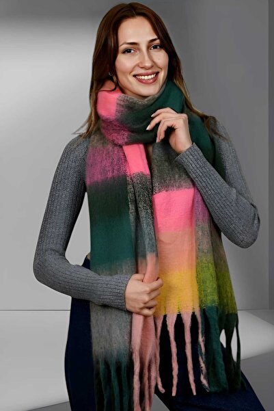 Trenderrs Women's Soft Textured Plaid Patterned Shoulder Shawl Scarf