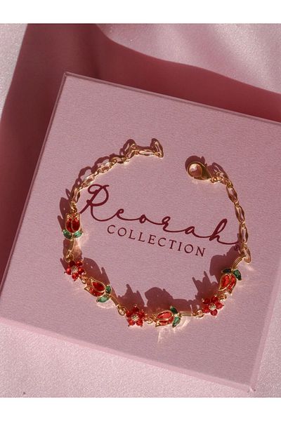 Reorah Collection سوار توليب جلو - سوار زهرة التوليب الأحمر