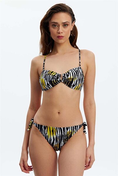 Louren Mm8518 U - Στράπλες μπλούζα με κορδόνια