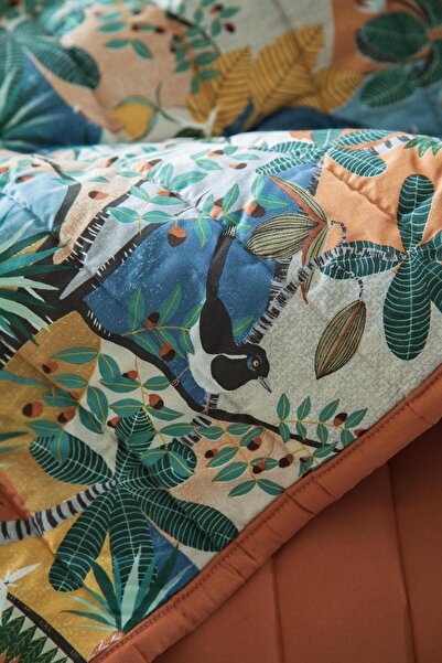 Apricitas HOME Tek Kişilik Yatak Örtüsü Nevresim Set Forest Terracota - Yatak Ortusu