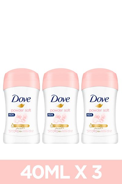 Dove بودرة مضادة للتعرق للنساء ناعمة 40 جرام × 3