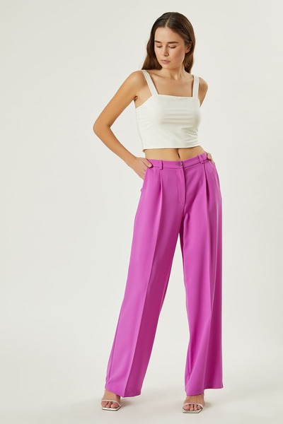 FEVER Plili Yüksek Bel Pantolon
