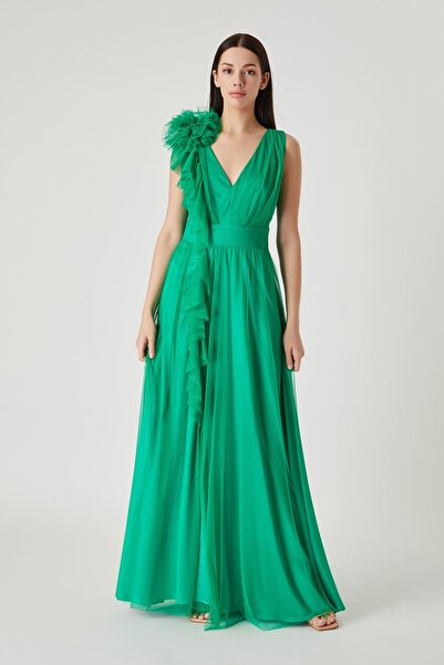 FEVER Volanlı Tül Elbise