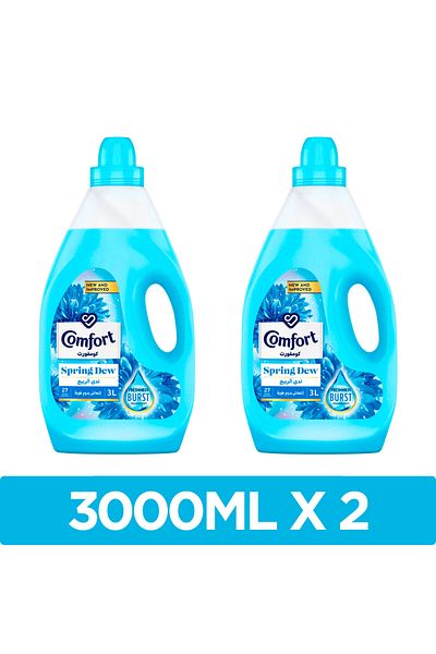 Comfort منعم الأقمشة برائحة ندى الربيع 3 لتر × 2