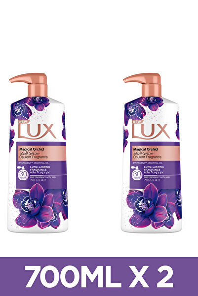LUX غسول الجسم المعطر، لجميع أنواع البشرة، زهرة الأوركيد السحرية، عطر يدوم 24 ساعة، 700 مل × 2