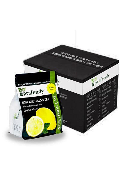 prafendy Wholesale Mint Lemon Tea - Real Fruit Grained 1 kg X 6 Pcs