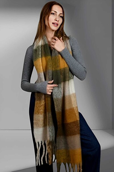 Uniquetrenders Γυναικείο φουλάρι ώμου με απαλή υφή με καρό σχέδιο