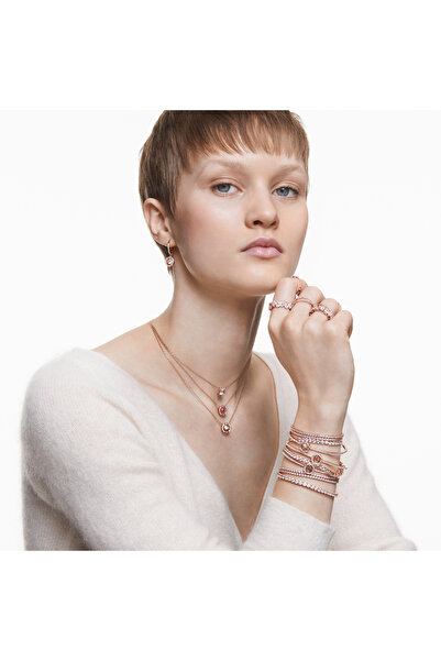 Swarovski Matrix Vittore Yüzük, Damla kesim, Beyaz, Pembe altın rengi kaplama