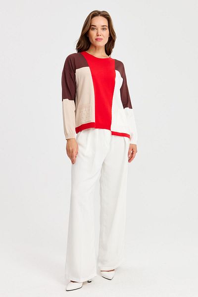 Two Mail Brown Intersia Blouse