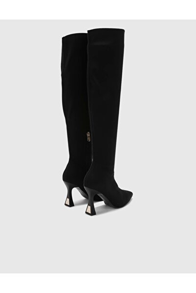 İLVİ Recife Women's Black Stretch Heeled Boots