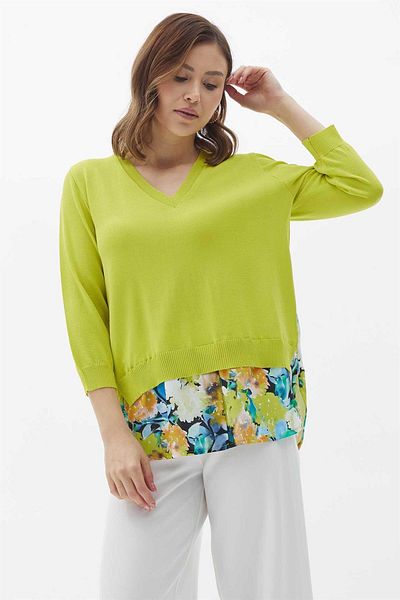 Two Mail Yellow Colored Back Fabric Blouse