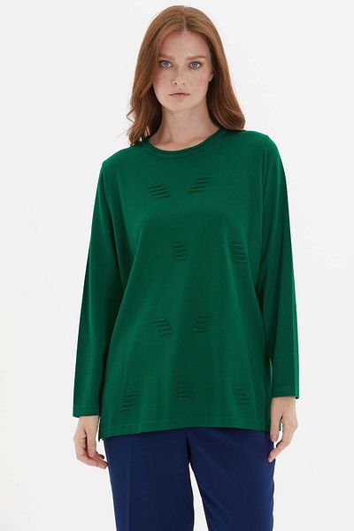 Two Mail Green Blouse - Stacking Detail