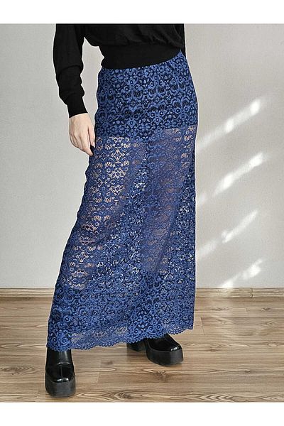 DEEP BEACH Retro Lace Tight-Fitting Maxi Skirt