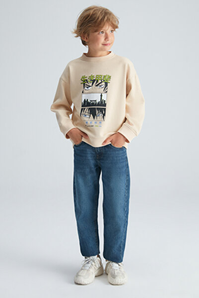 GRIMELANGE Κρεμ φούτερ με στρογγυλή λαιμόκοψη REMCO Boys