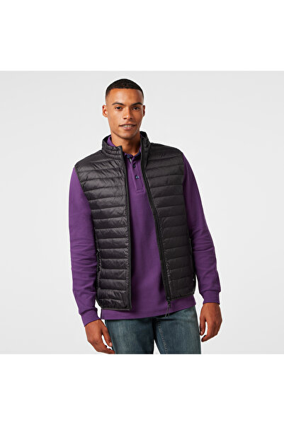 Nautica Erkek Siyah Su Kaydırma Özellikli Kaz Tüyü Yelek