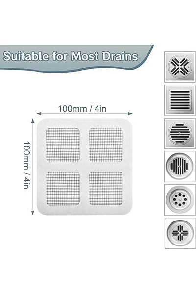 MAİN SHOP (10 Pieces) Adhesive Disposable Bathroom Drain Hair Kitchen Garbage Separation Strainer M-740