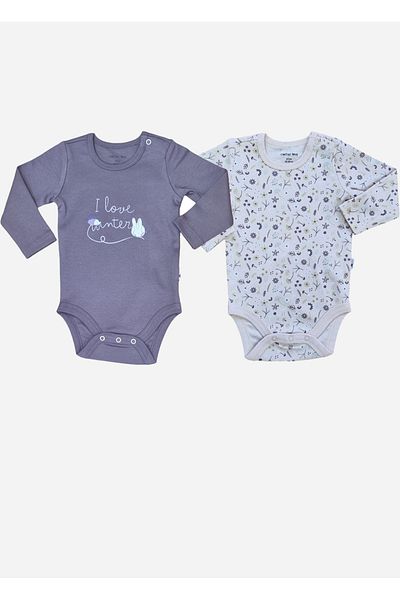 Mother Love 100% Organic 2-Piece Long Sleeve Baby Bodysuit
