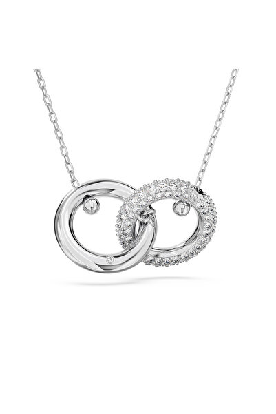 Swarovski Dextera Kolye, Kilitlenmiş döngü, Beyaz, Rodyum kaplama