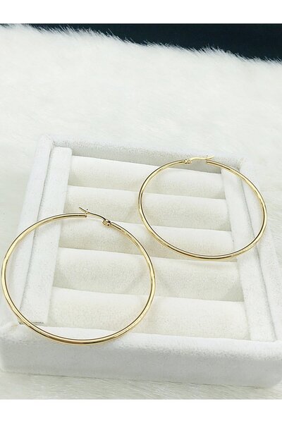 DS DİAMONDSHOP 6 cm Steel Hoop Earrings - Byçkp- 202411512