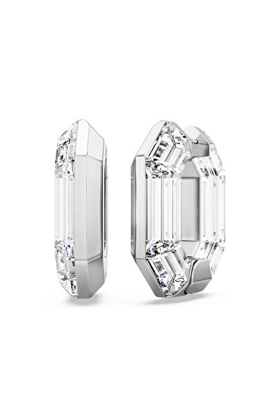 Swarovski Lucent halka küpeler, Sekizgen şekil, Küçük, Beyaz