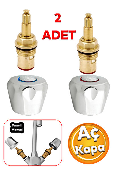 Badem10 Musluk Başlığı Kafası Aç Kapa Pratik Salmastra 2 Adet Batarya Yedek B...