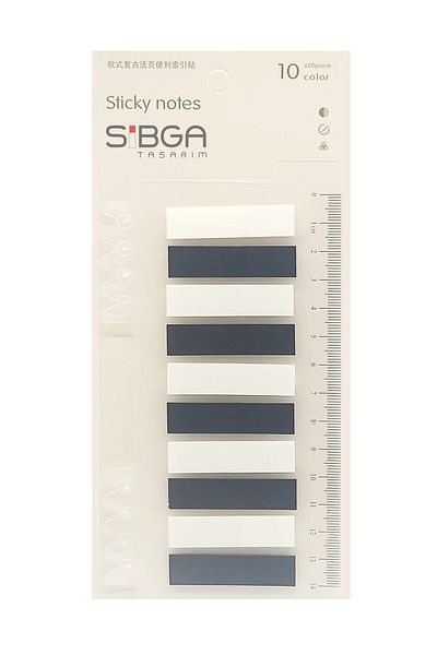 sibga tasarım Transparent Colored Post-It Note Paper - 200 Sheets Bookmark Sticker