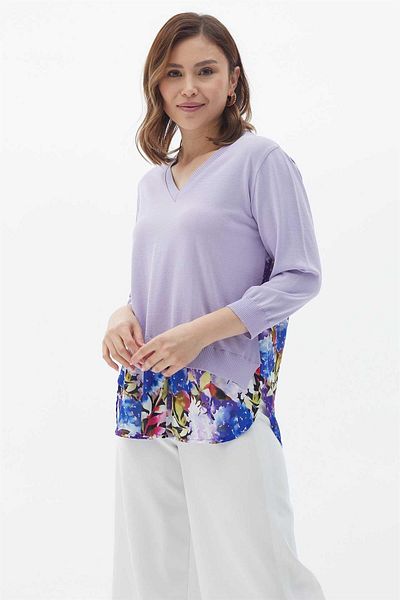 Two Mail Lilac Back Fabric Blouse